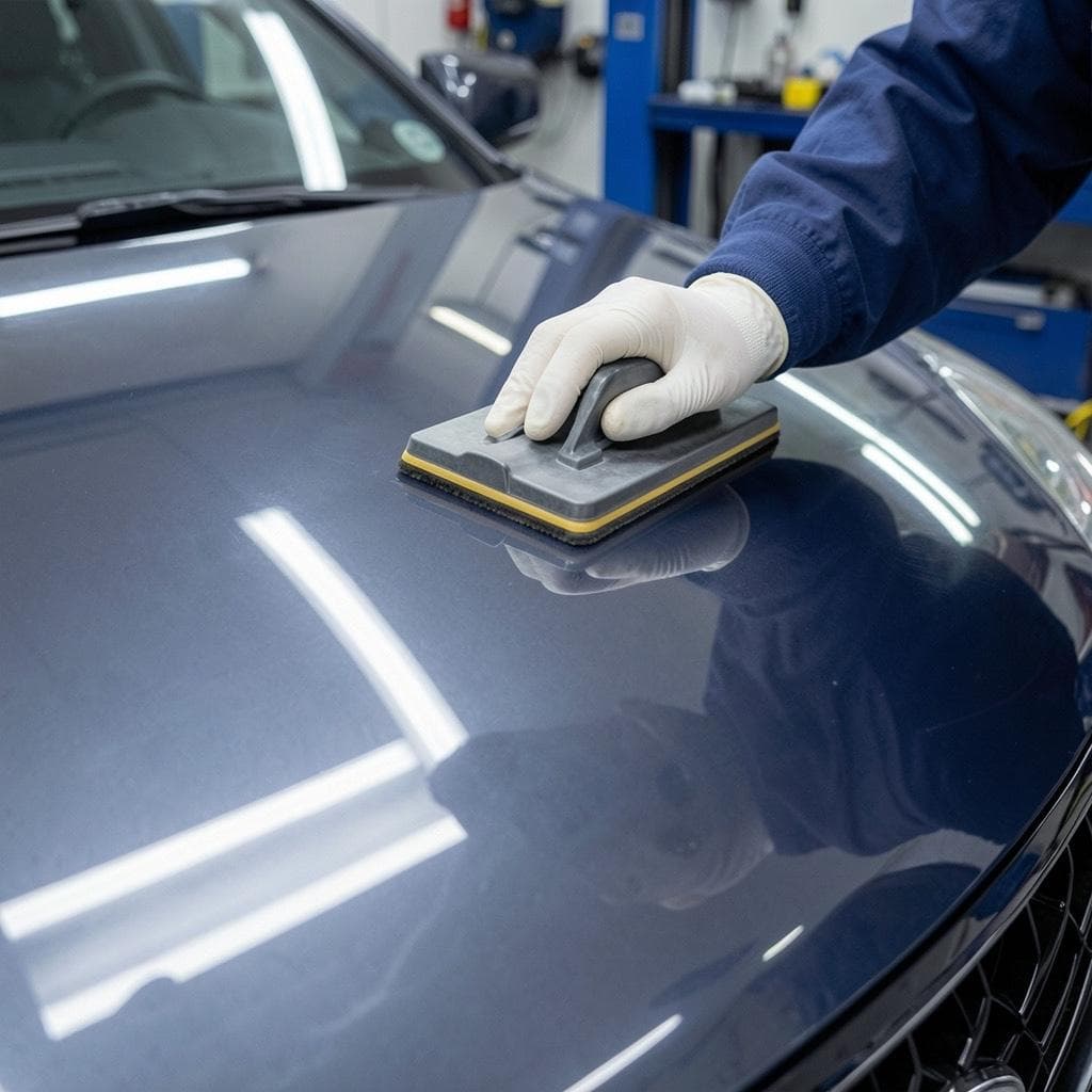 Clear paint protection film being installed on a car bonnet at Tint Bros Adelaide